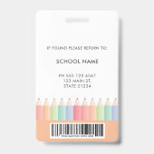 Badge de photo d'identité d'employé avec code-barr (Arrière)