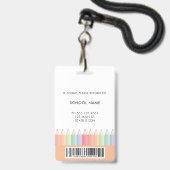 Badge de photo d'identité d'employé avec code-barr (Arrière avec lanière)