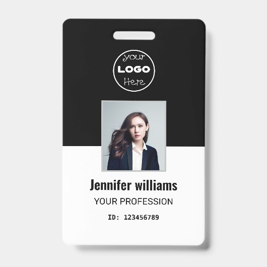 Badge de photo d'identité d'employé de la société  (Avant)