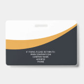 Badge de photo d'identité d'employé moderne simple (Arrière)