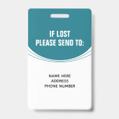 Badge de photo d'identité d'employé personnalisé a (Arrière)