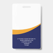 Badge de photo d'identité d'employé Simple Moderne (Arrière)