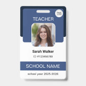 Badge de photo d'identité d'enseignant - Personnel (Avant)