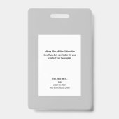 Badge de photo d'identité d'infirmière itinérante (Arrière)