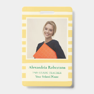 Badge de photo d'identité moderne pour enseignant 