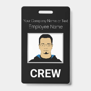 Badge de photo d'identité personnalisé noir et bla
