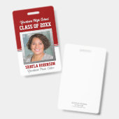 Badge de photo d'identité rouge et blanc de réunio (Avant & arrière)