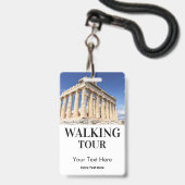 Badge de photo et de logo pour la visite guidée de (Avant avec lanière)