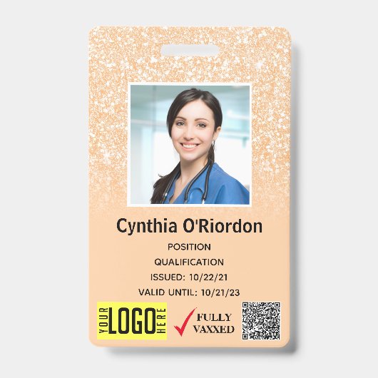 Badge de Photo ID QR Code Barres Technicien Paille (Avant)