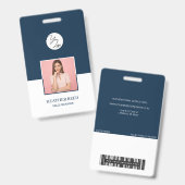 Badge de photo personnalisé, code-barres, logo, ba (Avant & arrière)