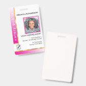 Badge de photo professionnelle en rose vif (Front & Back)