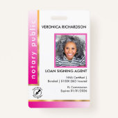 Badge de photo professionnelle en rose vif (Devant)