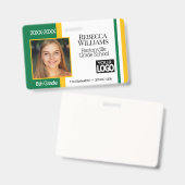 Badge de photo scolaire - Vert et Or (Avant & arrière)