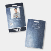 Badge de photographe de presse (Avant & arrière)