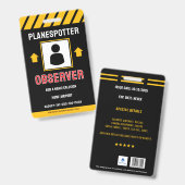 Badge de planespotter pour le plaisir (Avant & arrière)