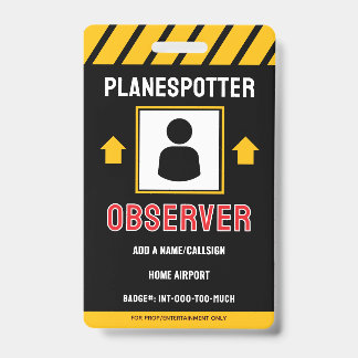 Badge de planespotter pour le plaisir