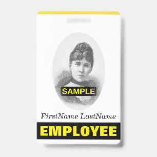 Badge de portrait d'employé simple
