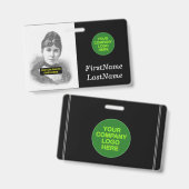 Badge de portrait d'employé/staff simple et basiqu (Avant & arrière)