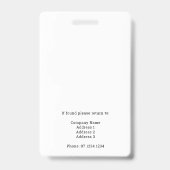 Badge de presse avec photo et code QR (Arrière)