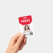 Badge de presse avec photo et code QR (Manuel / portable)