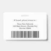 Badge de presse couleur gris foncé et blanc (Arrière)