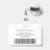 Badge de presse couleur gris foncé et blanc (Arrière avec rétractable)