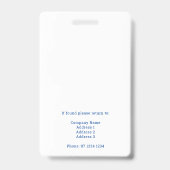 Badge de presse éditorial avec photo et code-barre (Arrière)
