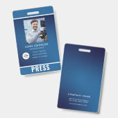 Badge de presse photographe (Avant & arrière)