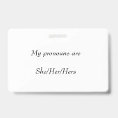 Badge de pronom double face de l'espace (elle/elle (Arrière)