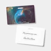 Badge de pronom double face de l'espace (elle/elle (Avant & arrière)