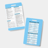 Badge de référence rapide en pharmacologie (Avant & arrière)