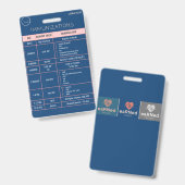 Badge de référence rapide pour la vaccination (Avant & arrière)
