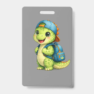 Badge de rentrée scolaire de dinosaure mignon