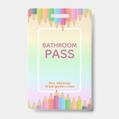 Badge de salle de bain arc-en-ciel pastel pour ens (Avant)