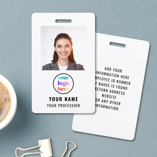 Badge de sécurité avec photo de l'employé et ID de