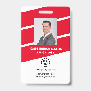 Badge de sécurité avec photo de l'entreprise/Emplo