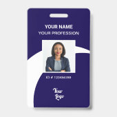 Badge de sécurité avec photo d'identité d'employé  (Avant)