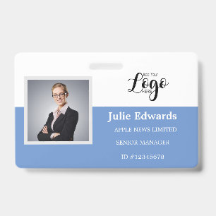 Badge de sécurité avec photo et logo personnalisés