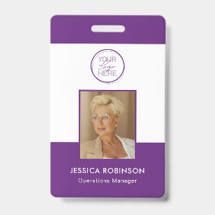 Badge de sécurité avec photo et logo pour employé,