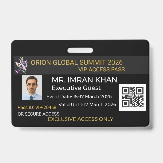 badge de sécurité badge d'entreprise badge VIP ! (Avant)