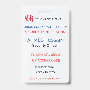 Badge de sécurité Badge d'entreprise – QR ID