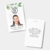 Badge de sécurité de la société de photo d'employé (Avant & arrière)