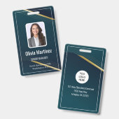 Badge de sécurité de la société de photo d'identif (Avant & arrière)