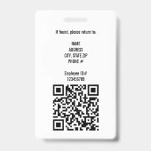 Badge de sécurité de la société de photo d'identit (Arrière)