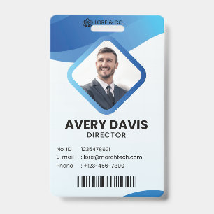 Badge de sécurité de l'entreprise avec photo d'emp