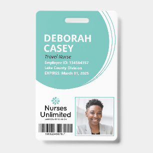 Badge de sécurité de l'ID employé avec photo et co