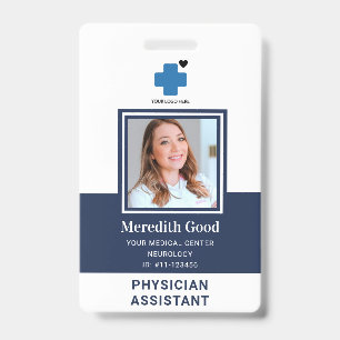 Badge de sécurité de photo bleu marine pour assist