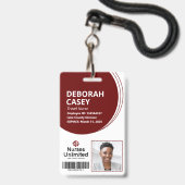 Badge de sécurité de photo d'identification d'empl (Avant avec lanière)