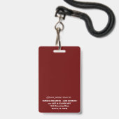 Badge de sécurité de photo d'identification d'empl (Arrière avec lanière)
