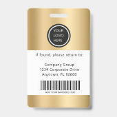 Badge de sécurité de société avec photo d'employé (Arrière)